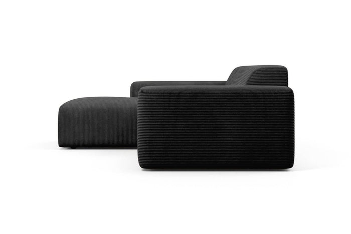 NADUVI Collection Nina Hoekbank Links - Ribstof - Zwart