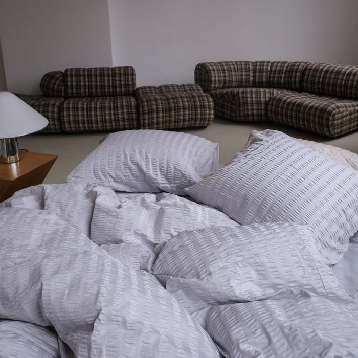 Crisp Sheets Smooth Waffle Dekbedovertrek 200 x 220 cm - Silver