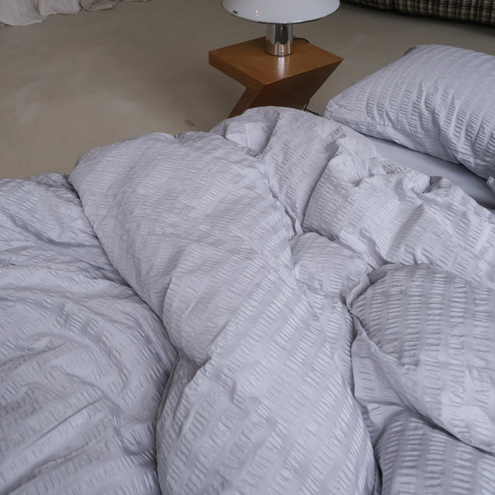 Crisp Sheets Smooth Waffle Dekbedovertrek 200 x 220 cm - Silver