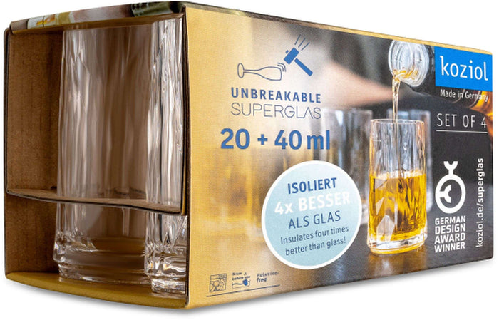 Koziol - Superglas Club No. 07 Shotglas 40 ml Set van 4 Stuks