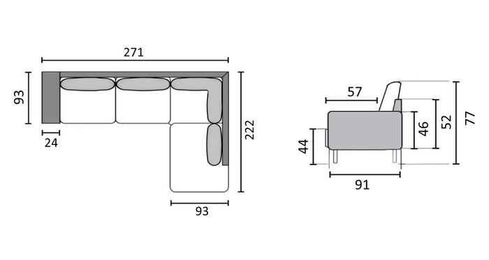 by fonQ Marle Hoekbank Rechts - Zand