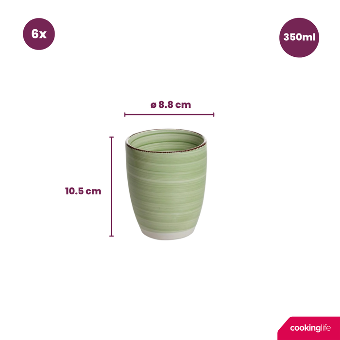 Studio Tavola Bekers Summer Green 350 ml - 6 stuks