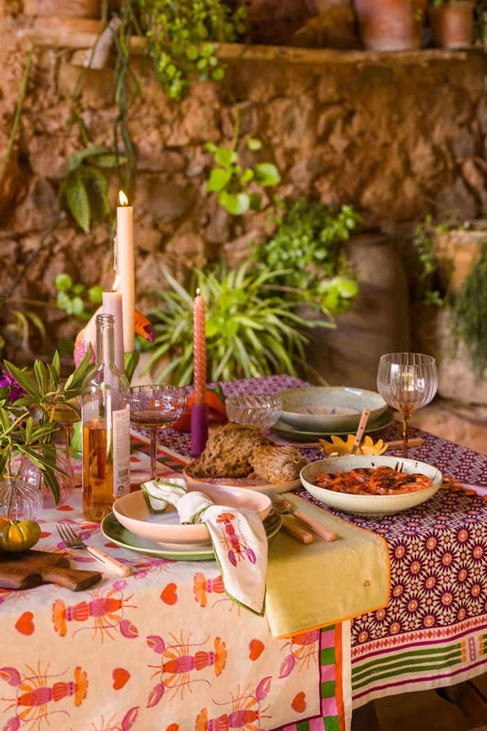 Sissy-Boy Set van 2 multicolour servetten met kreeft-2st.