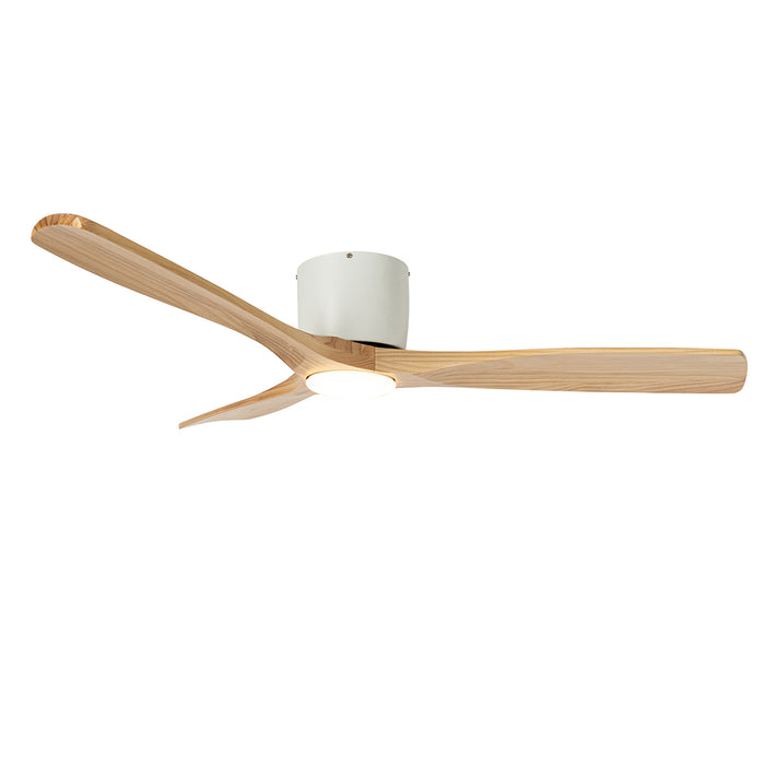 QAZQA Plafondventilator wit met hout 131.5cm incl. LED dimbaar met