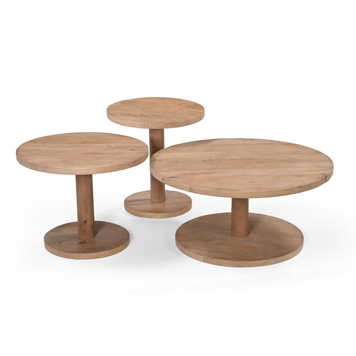 Giga Meubel - Salontafel Naturel Mangohout - Set Van 3 - Nao
