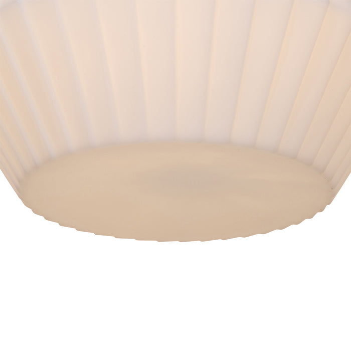 QAZQA Moderne buiten hanglamp zwart met witte kap 45,6 cm IP44 -