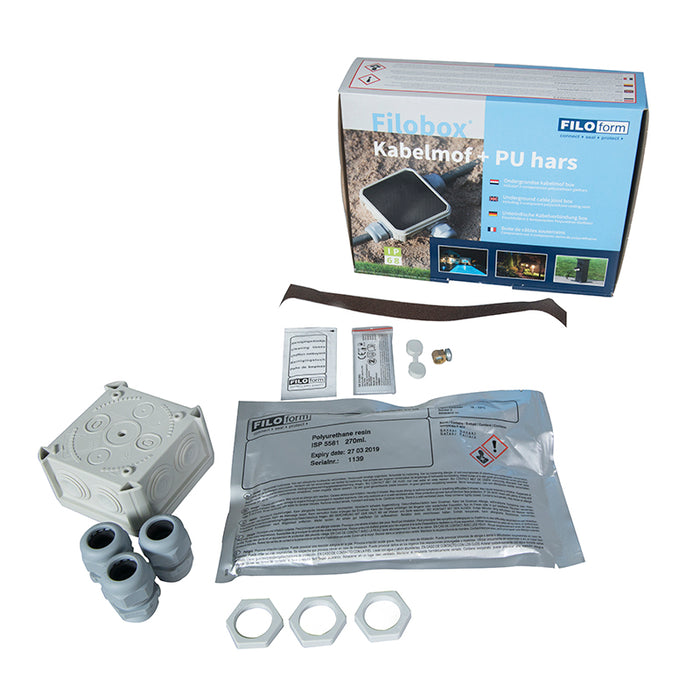 QAZQA Buitenlamp zandsteen met grondpin en kabelmof 70cm IP55 -