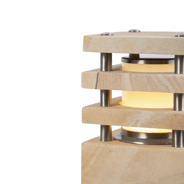 QAZQA Buitenlamp zandsteen met grondpin en kabelmof 70cm IP55 -