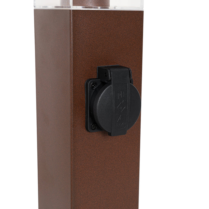 QAZQA Buitenlamp roestbruin met grondpin en kabelmof 80cm incl.