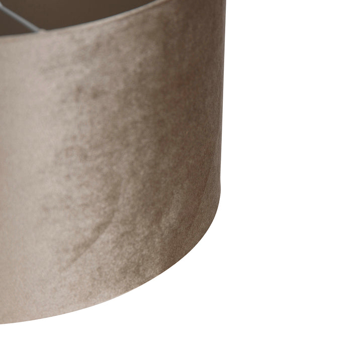 QAZQA Velours lampenkap taupe rond 35|35|20