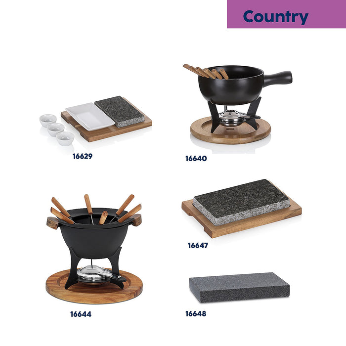 Fondueset Country Gietijzer, Zwart - Kela