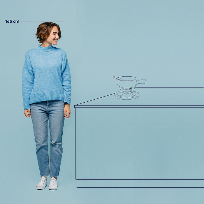 Kela - Fondueset Keramiek met hout, Zwart - Kela