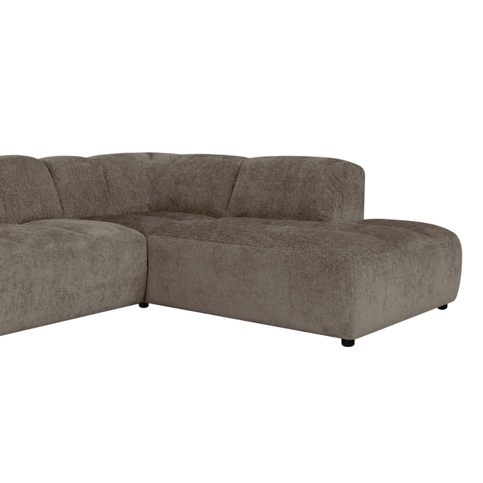 by fonQ Plume 2,5-zits Hoekbank Rechts - Chenille - Mocca