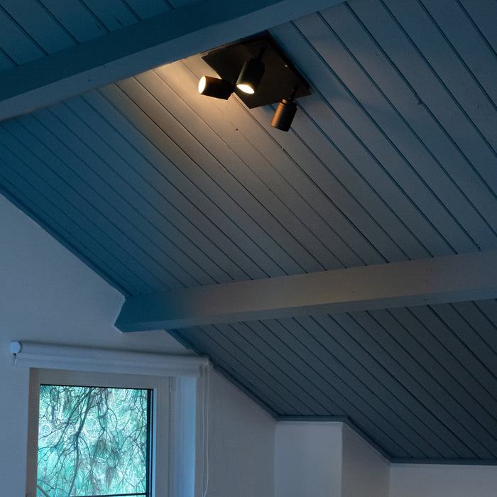 QAZQA Moderne badkamer spot zwart vierkant 3-lichts IP44 - Ducha