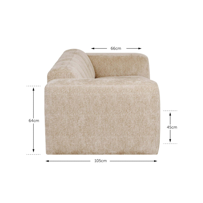 by fonQ Plume 2,5-zitsbank - Chenille - Grijs