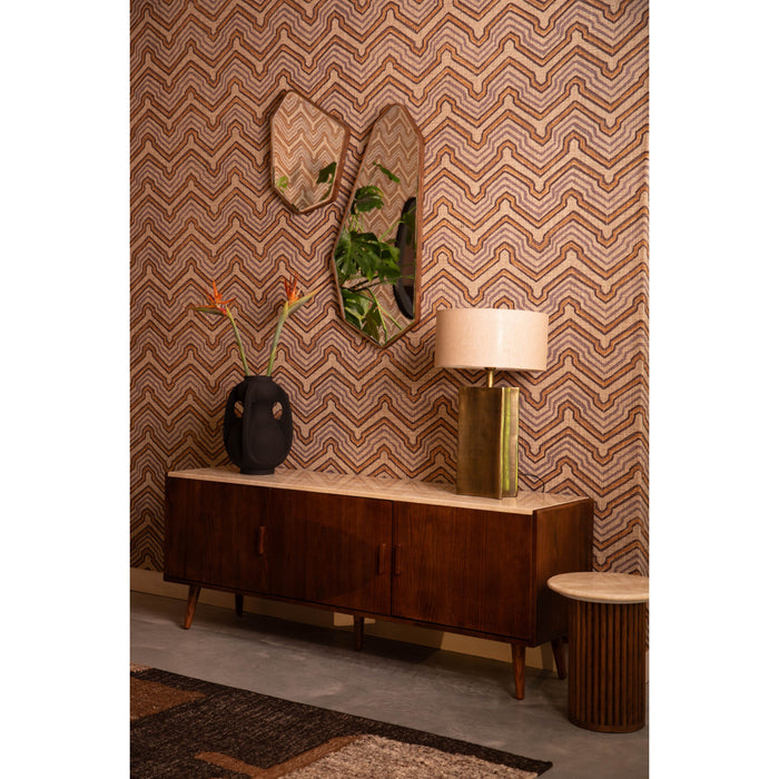 Dutchbone Basil Spiegel| Wandspiegel Asymmetrische vorm Hout - Bruin