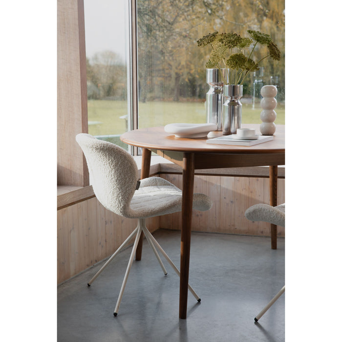 Zuiver Twist Uitschuifbare Eettafel Rond 120|160 cm Walnoot - Bruin