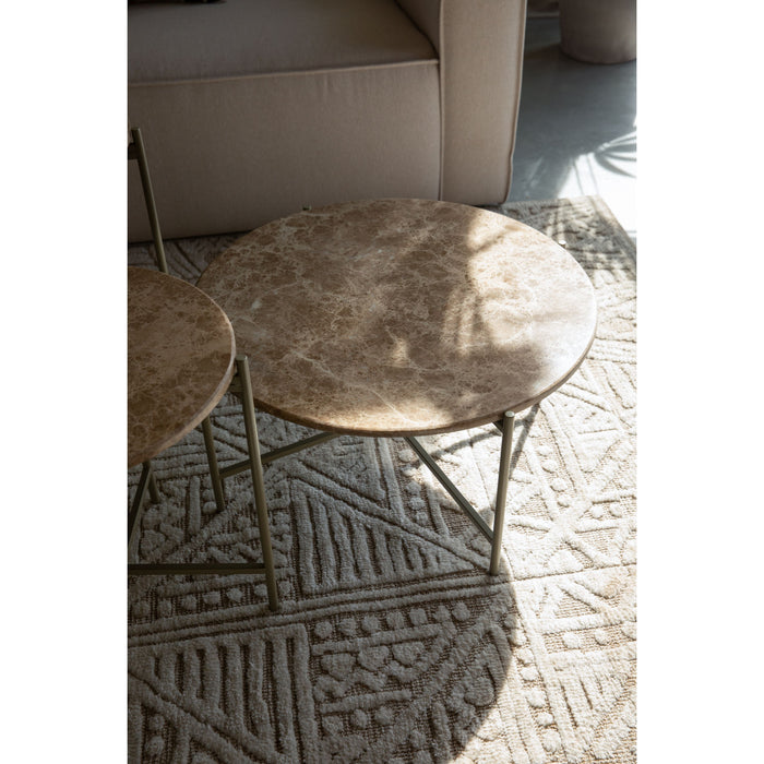 Housecraft Living Tooz bijzettafel Rond 60 cm Marmer Beige