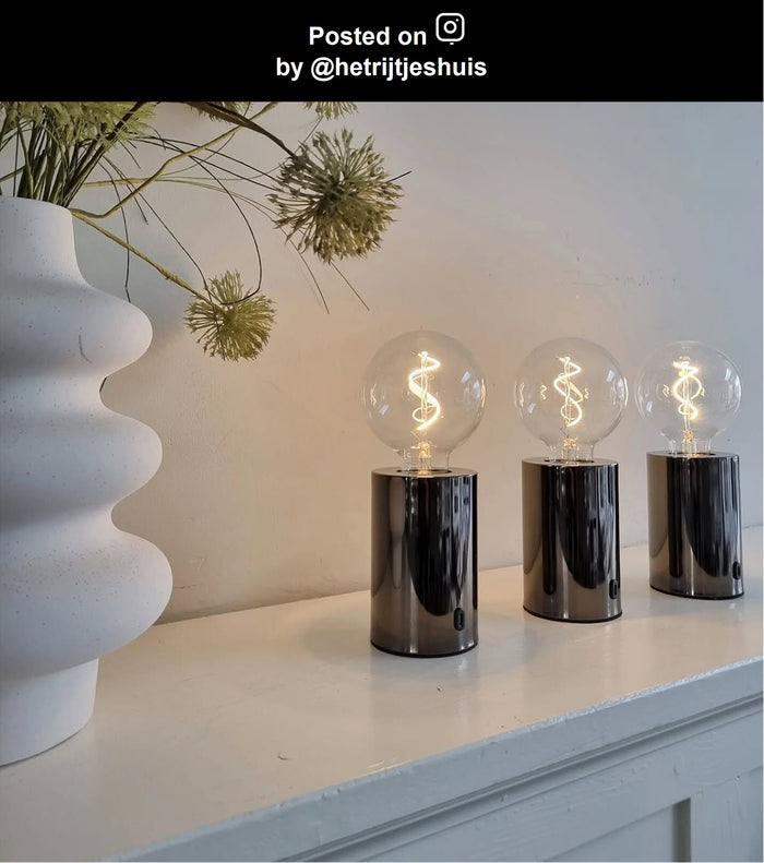 Lucide VIVO Tafellamp - Mat zwart chroom