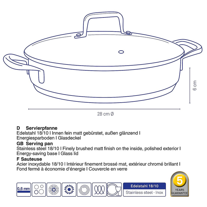 Hapjespan RVS, 28 cm - Kela | Flavoria