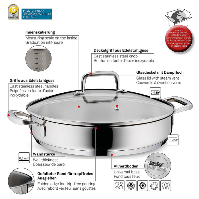 Hapjespan RVS, 28 cm - Kela | Flavoria