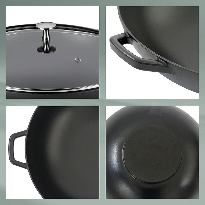 Wokpan Gietijzer Zwart, 36 cm - Kela | Calido