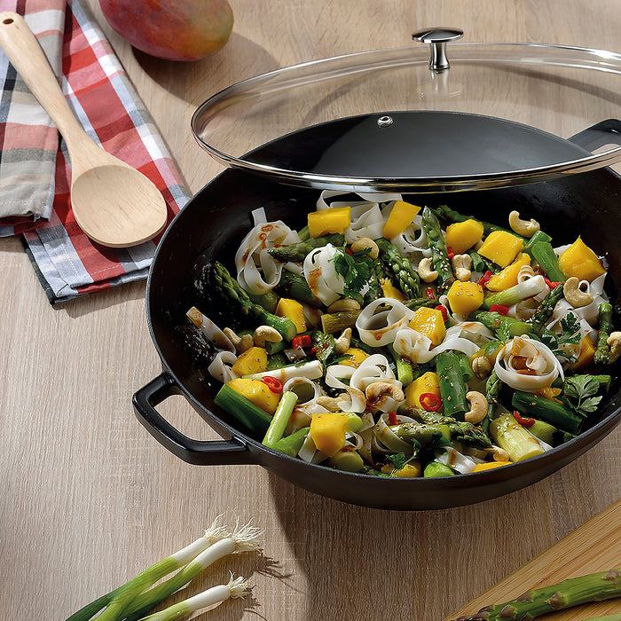Wokpan Gietijzer Zwart, 36 cm - Kela | Calido