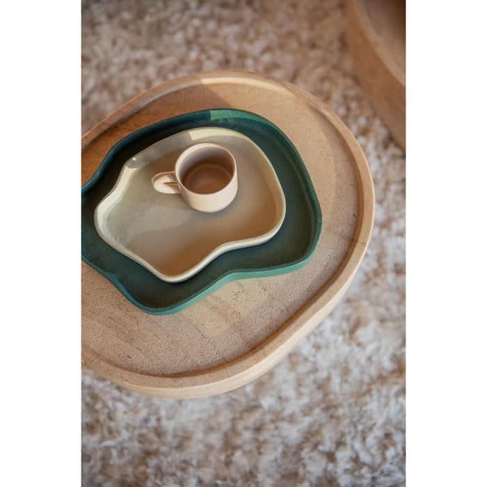 Zuiver Revolt Trays| Plateau Organisch Groen|Ivoor - Set of 2