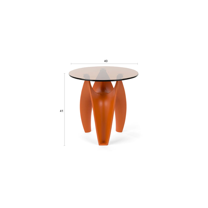 Bold Monkey Hactua Bijzettafel Rond 40 cm Glas - Oranje