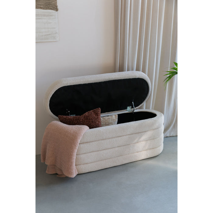 Housecraft Living Zuma bankje Bouclé Wit| Beige