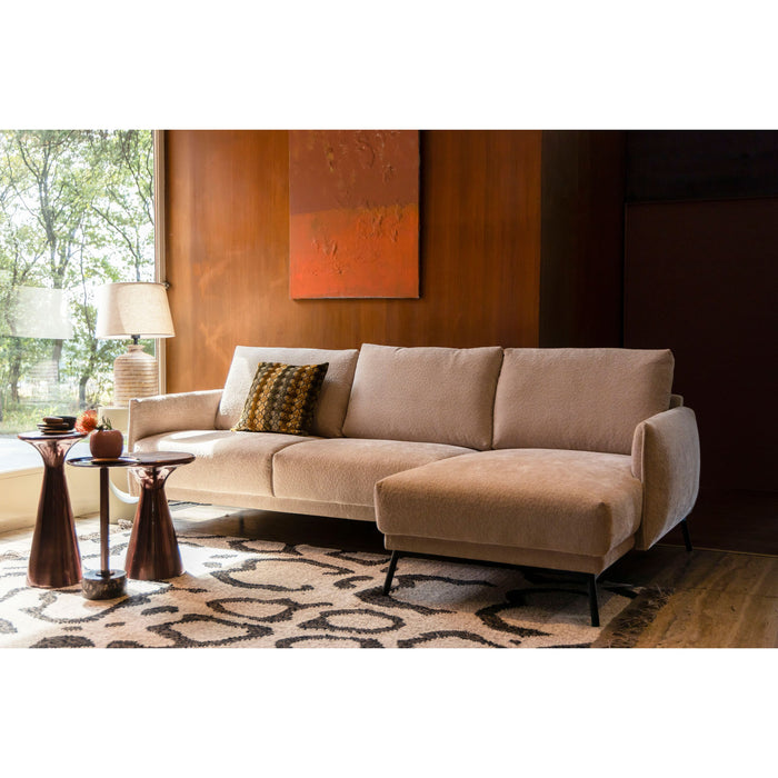 Dutchbone Pose Bijzettafel Rond 25 cm Metaal| Marmer Bruin