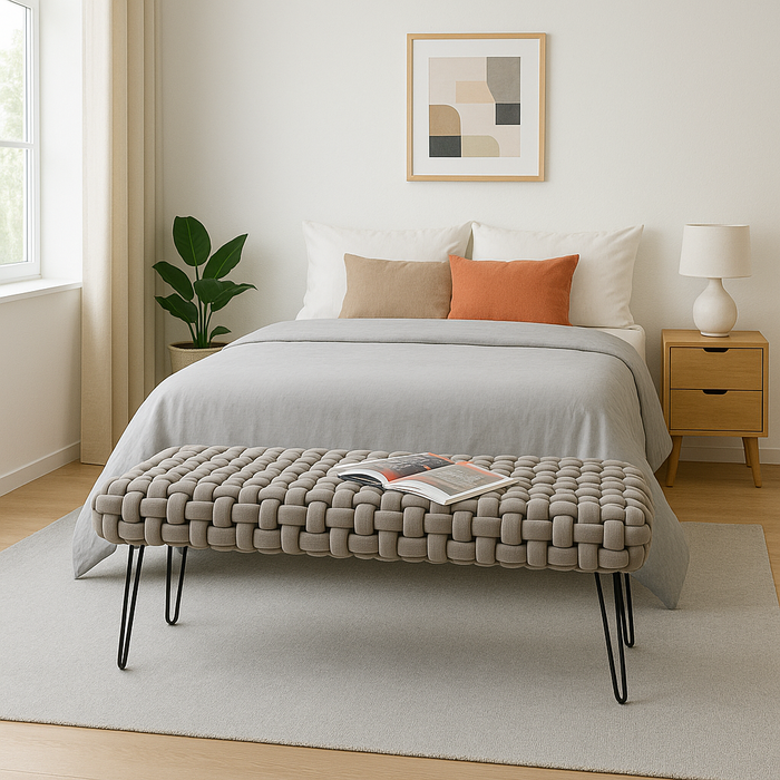 Kare Design Weave bank - grijs - fluweel