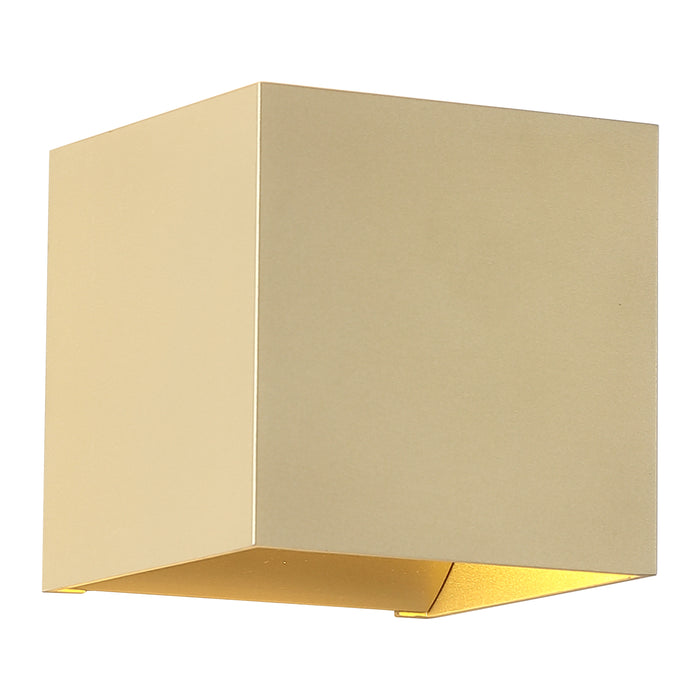 Searchlight Wall Wandlamp Vierkant - H 9,7 cm - Goud
