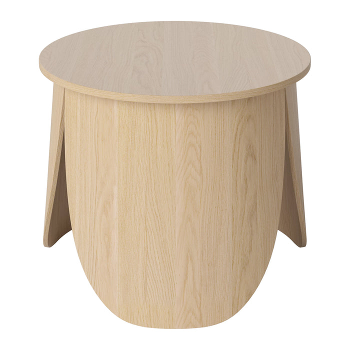 Bolia Peyote Salontafel - H 45 x Ø 56 cm - Witgepigmenteerd Gelakt Eiken