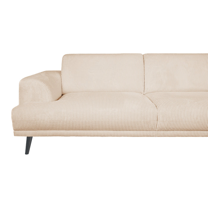 by fonQ Flair Hoekbank met Chaise Longue Rechts - Rib - Crème