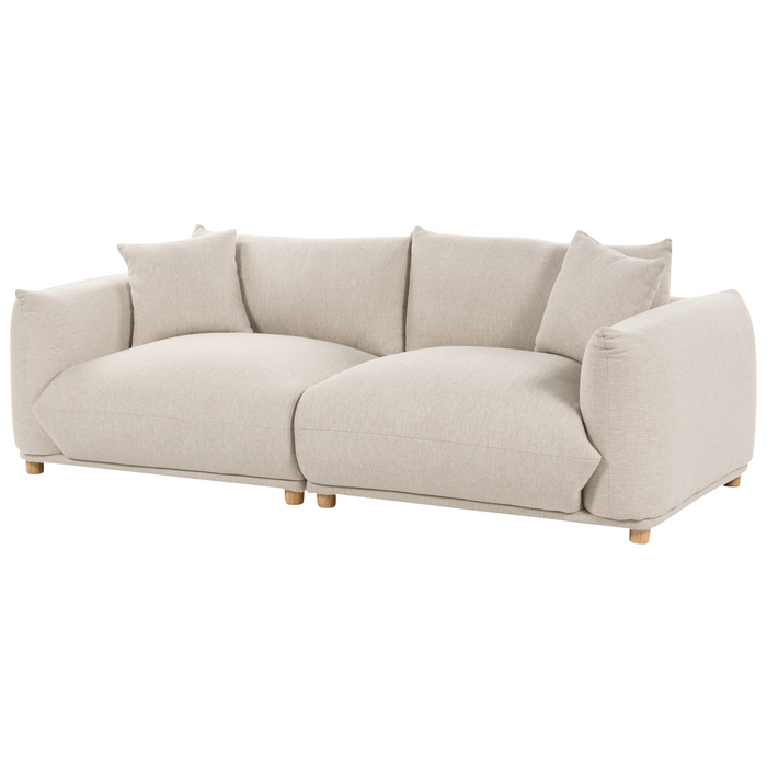 Beliani - LUVOS - Driezitsbank - Lichtbeige - Polyester