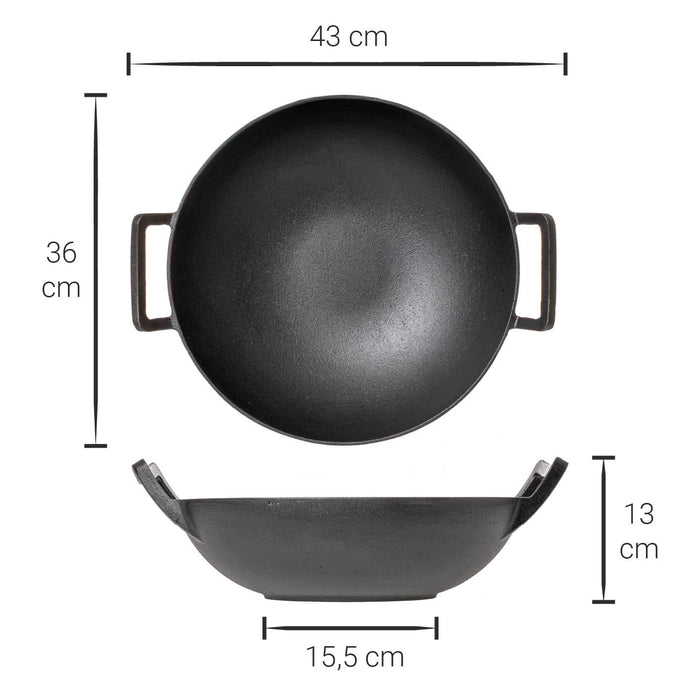 Blackwell Wadjan Wokpan - Gietijzer - 36 cm - Zwart