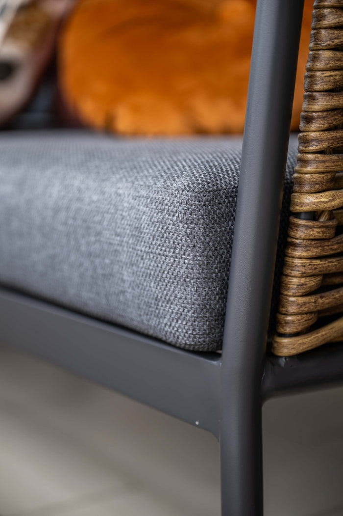 GI Bali loungeset (4-delig) - Naturel Rotan|Carbon Black