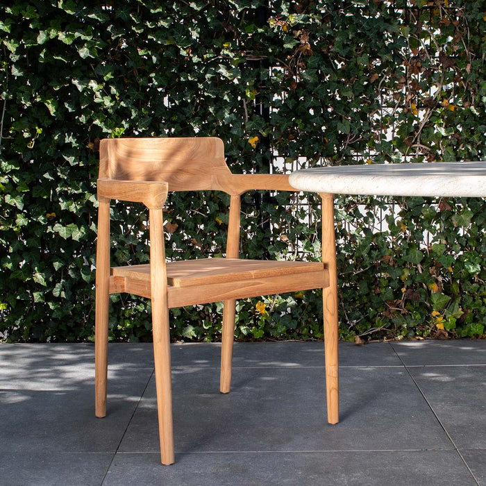 DÉJA Living - Tuinstoel - Naturel Teakhout - Zithoogte 47cm - Hazel - Set van 2