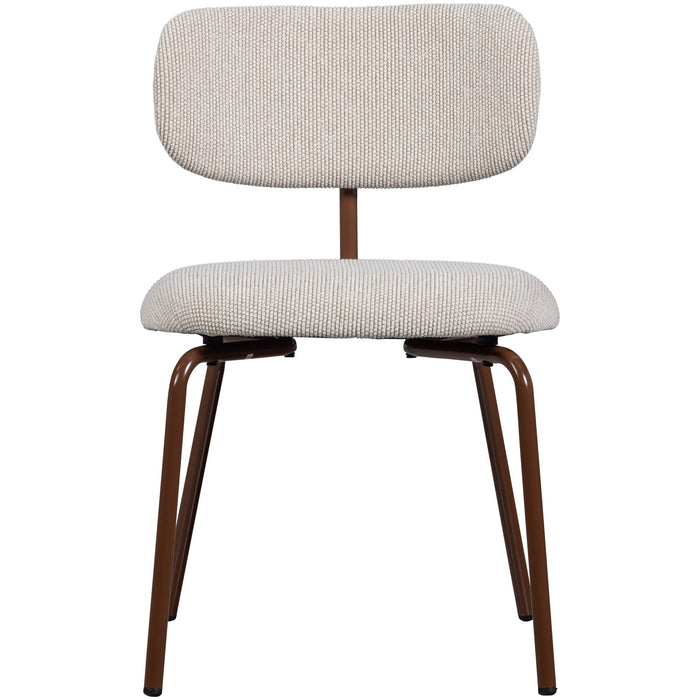 WOOOD Travis Eetkamerstoelen - Polyester - Off White - Set van 2