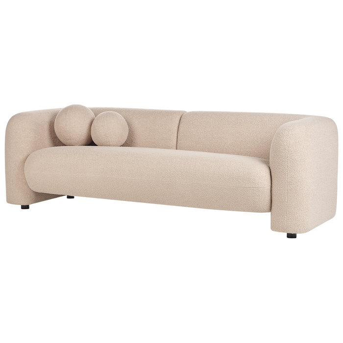 Beliani - LEIREN - Driezitsbank - Beige - Bouclé