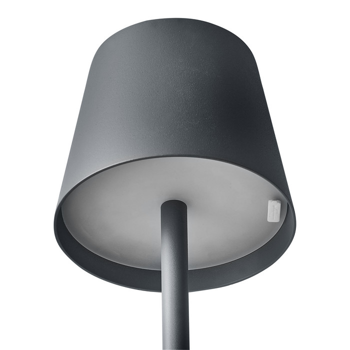 Beliani - BACEIRO - Tafellamp - Donkergrijs - Aluminium