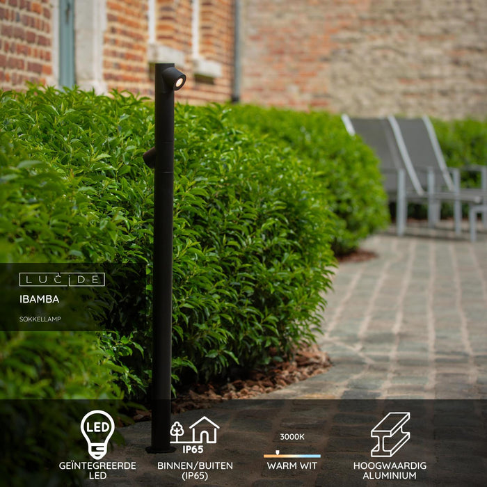 Lucide IBAMBA Sokkellamp - Zwart