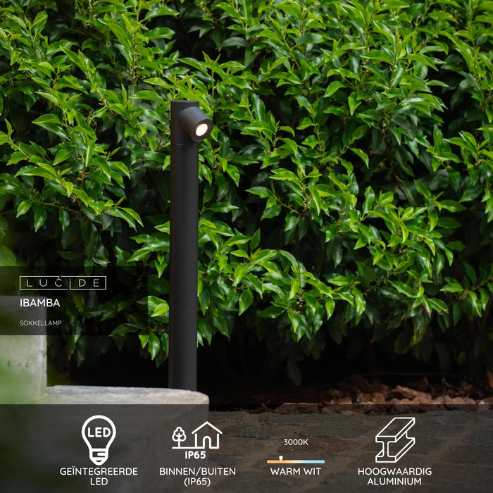 Lucide IBAMBA Sokkellamp - Zwart