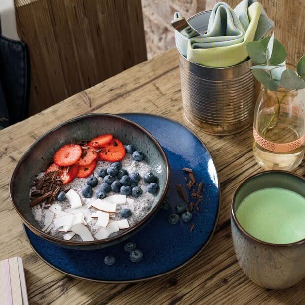 Villeroy & Boch Serviesset Lave - Blauw - 4-delig | 2 personen - 2 dinerborden en 2 diepe borden