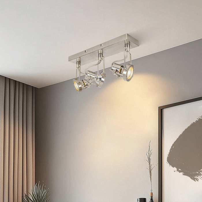 QAZQA Industriële spot staal 3-lichts draai- en kantelbaar - Suplux