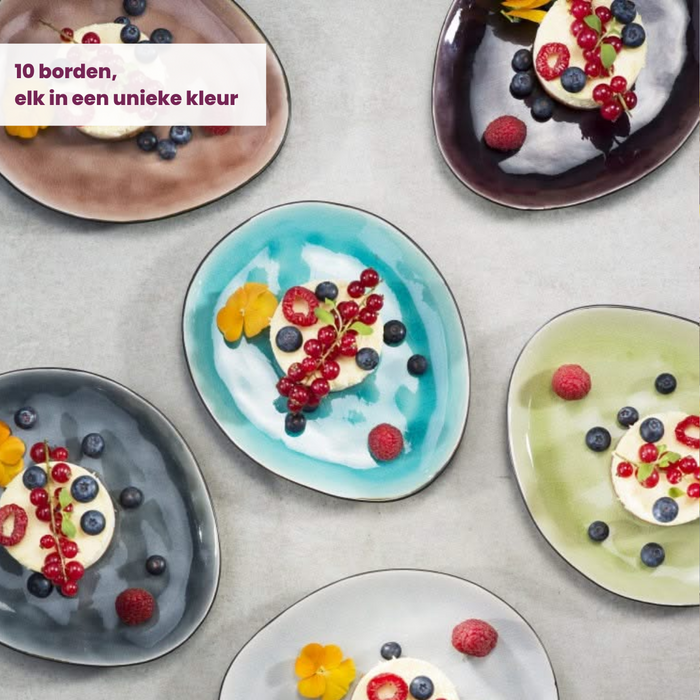 Cosy & Trendy Ontbijtborden | Dessertborden Streetfood 19.5 x 16 cm - 10 Stuks