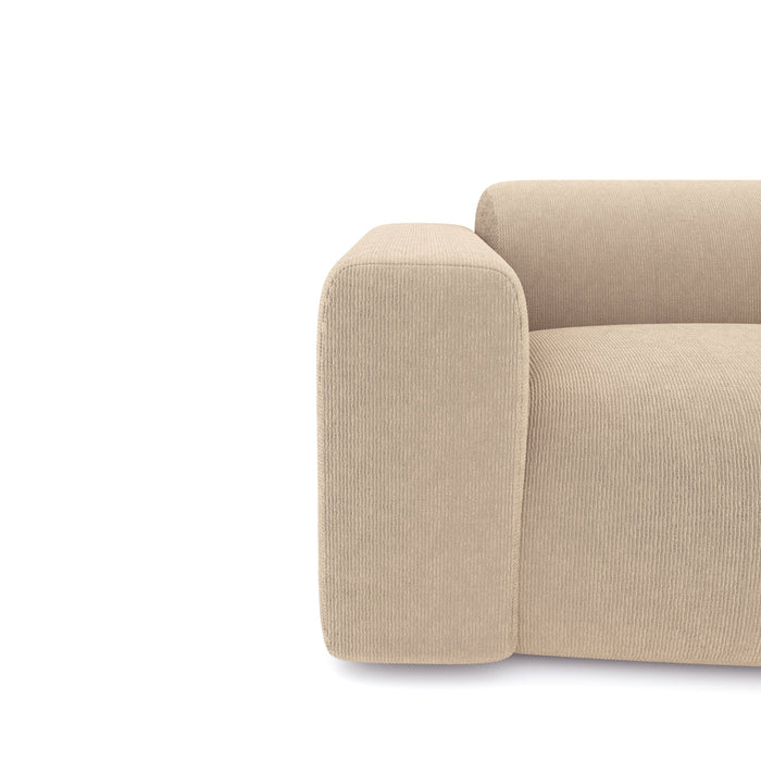 Beige ribfluwelen fauteuil
