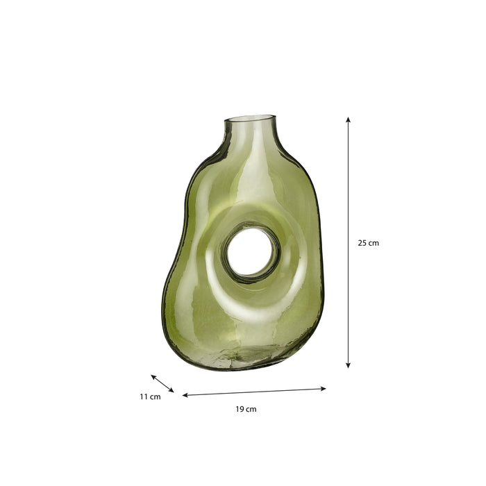 Mica Decorations Jay Vaas - L18,5 x B10,5 x H25 cm - Glas - Lichtgroen
