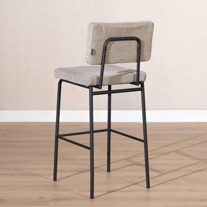 Bronx71 Scandinavische barkruk Espen taupe gerecyclede stof 64-77 cm -